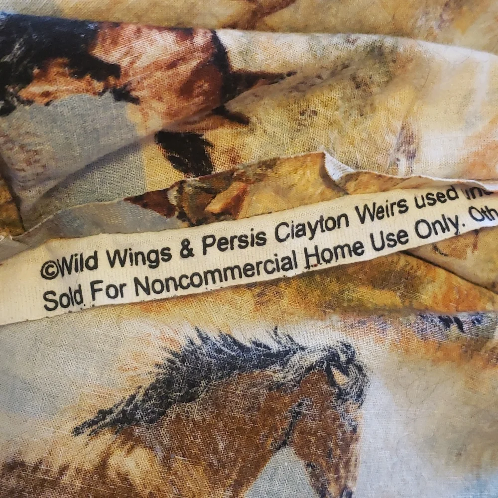 Wild Wings & Persis Clayton Weirs Horse Cotton Flannel Pillowcase